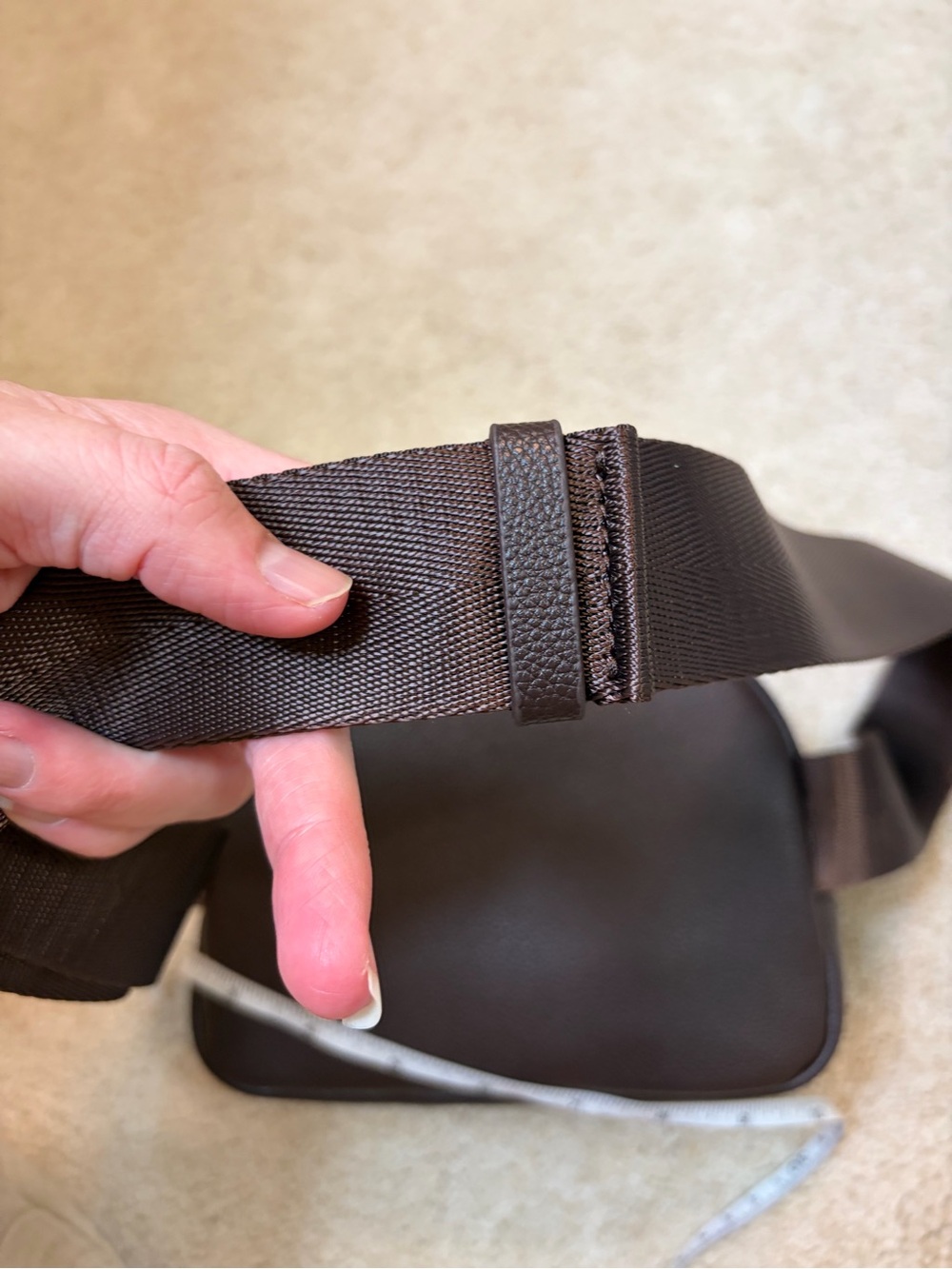 Modern Picnic Chocolate Brown Vegan Leather Belt Bag Fanny Pack Crossbody - Picture 14 of 17